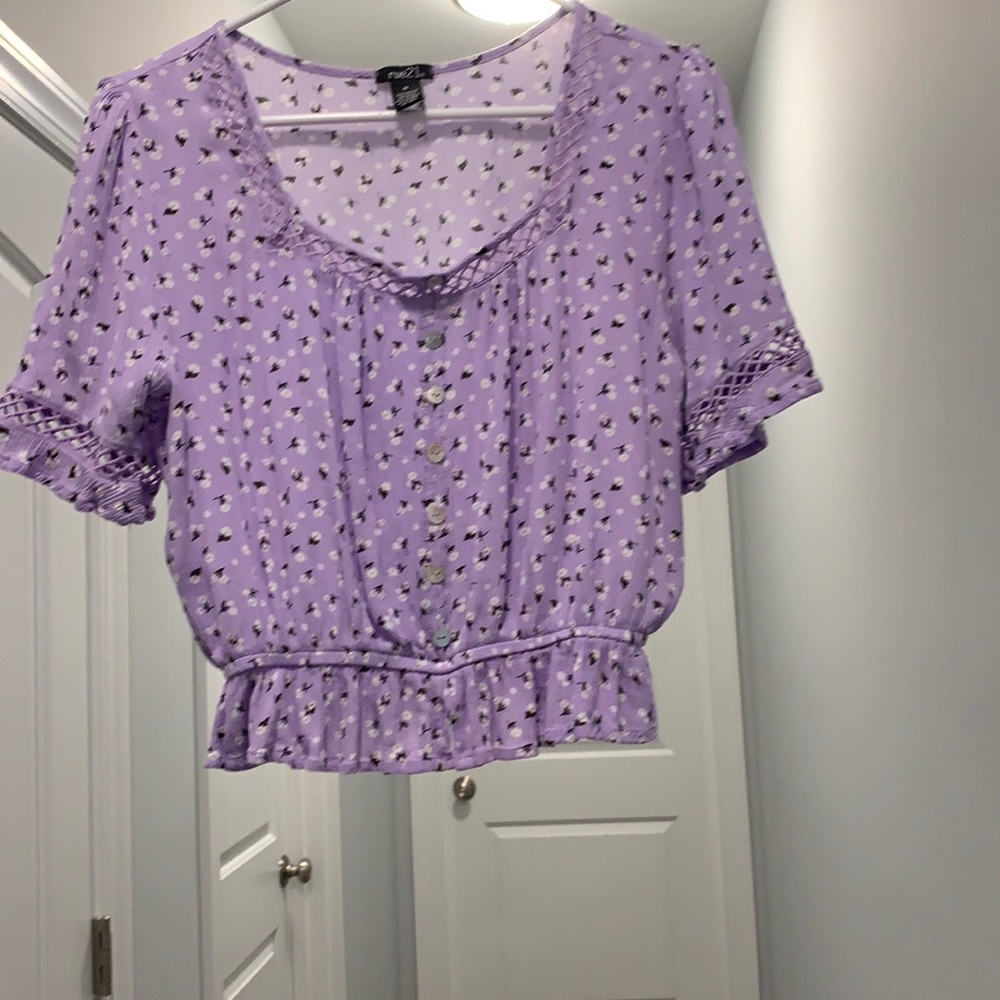 Purple flowered top
